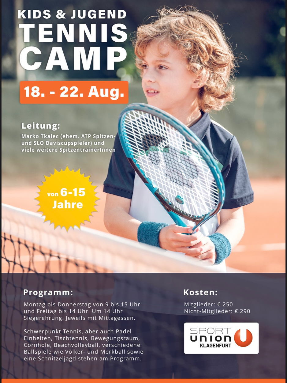 Noch freie Plätze beim Kinder Tennis Camp 18.-22.August!